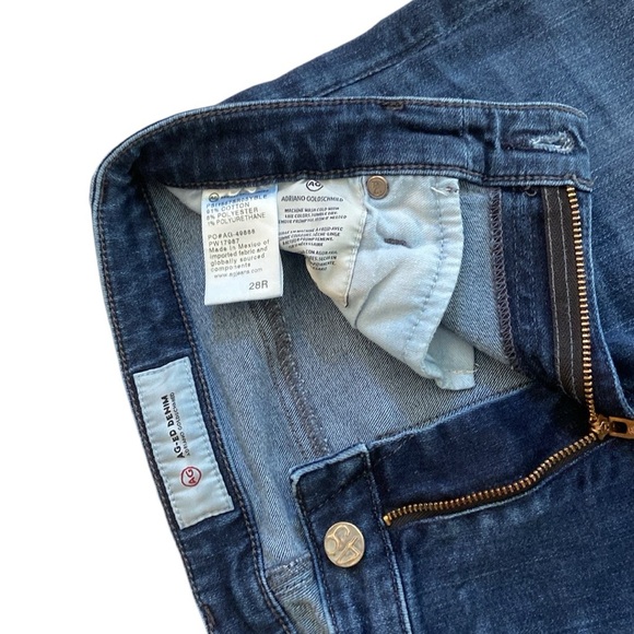 AG Adriano Goldschmied Prima Crop Cigarette Distressed Raw Hem Denim Jeans 28R - Picture 4 of 12